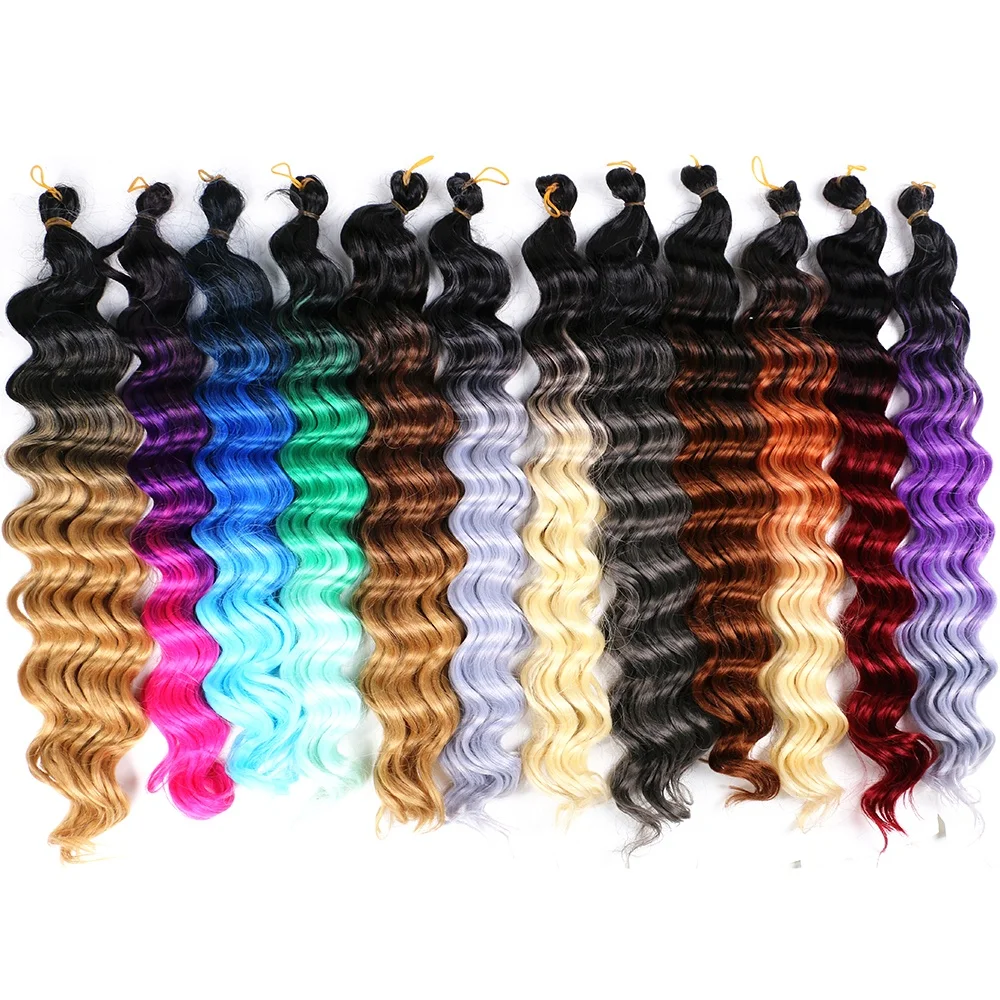 

Sallyhair Cheap Deep Wave Braids Hair Extensions Blonde Black Ombre Color Braiding Crochet Braids Natural Wavy Curly Hair Bulk