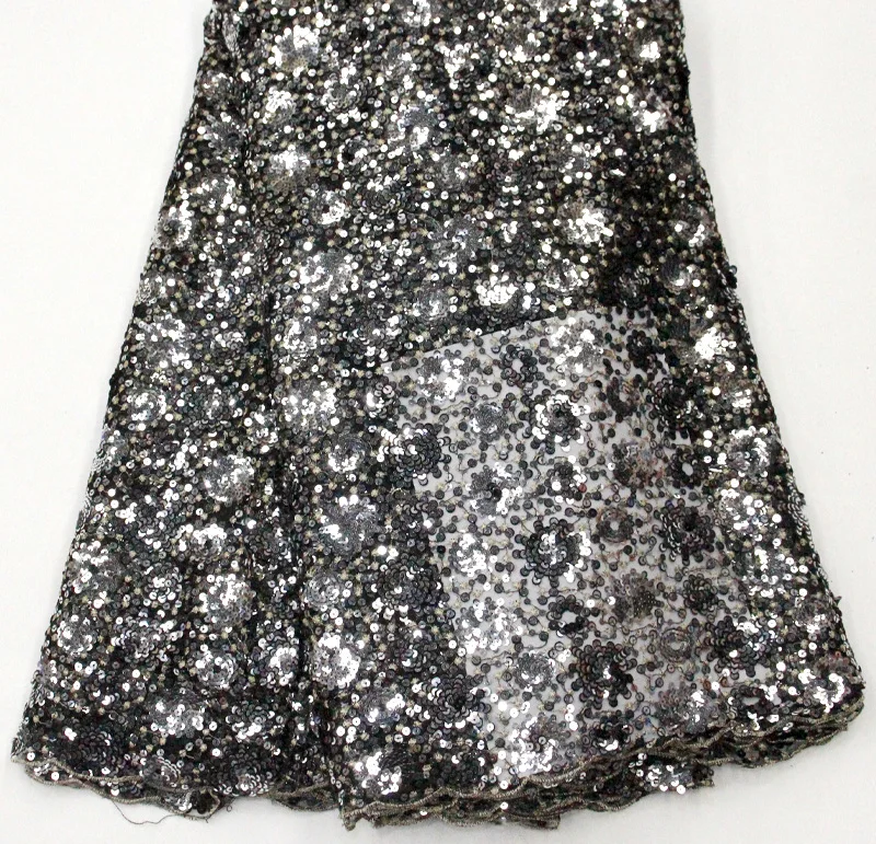 Multi color shiny black lace sequin fabric embroidery for elegant dresses, Accept customized color
Multi color shiny black lace sequin fabric embroidery for elegant dresses, Accept customized color