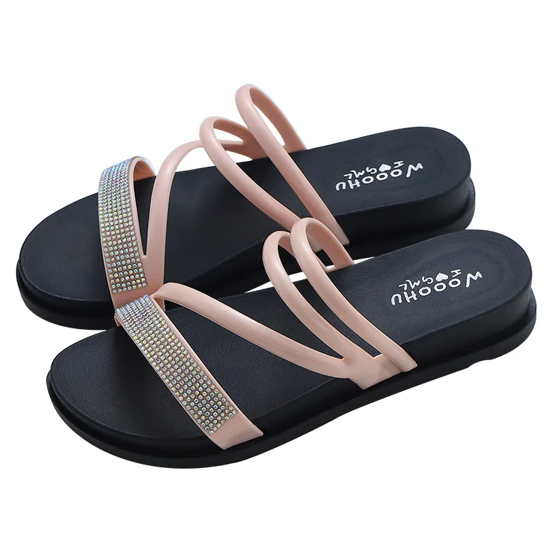 Women beach outdoor sandals China factory direct sale slippers for lady fashion low heels slippers stock, Black and pink
Women beach outdoor sandals China factory direct sale slippers for lady fashion low heels slippers stock, Black and pink