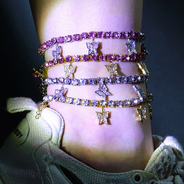 2020 Trendy Hip Hop Charm Feet Jewelry 4mm Tennis Iced Out Butterfly Anklet Bracelet, Gold,silver,pnk & gold,pink & silver
2020 Trendy Hip Hop Charm Feet Jewelry 4mm Tennis Iced Out Butterfly Anklet Bracelet, Gold,silver,pnk & gold,pink & silver