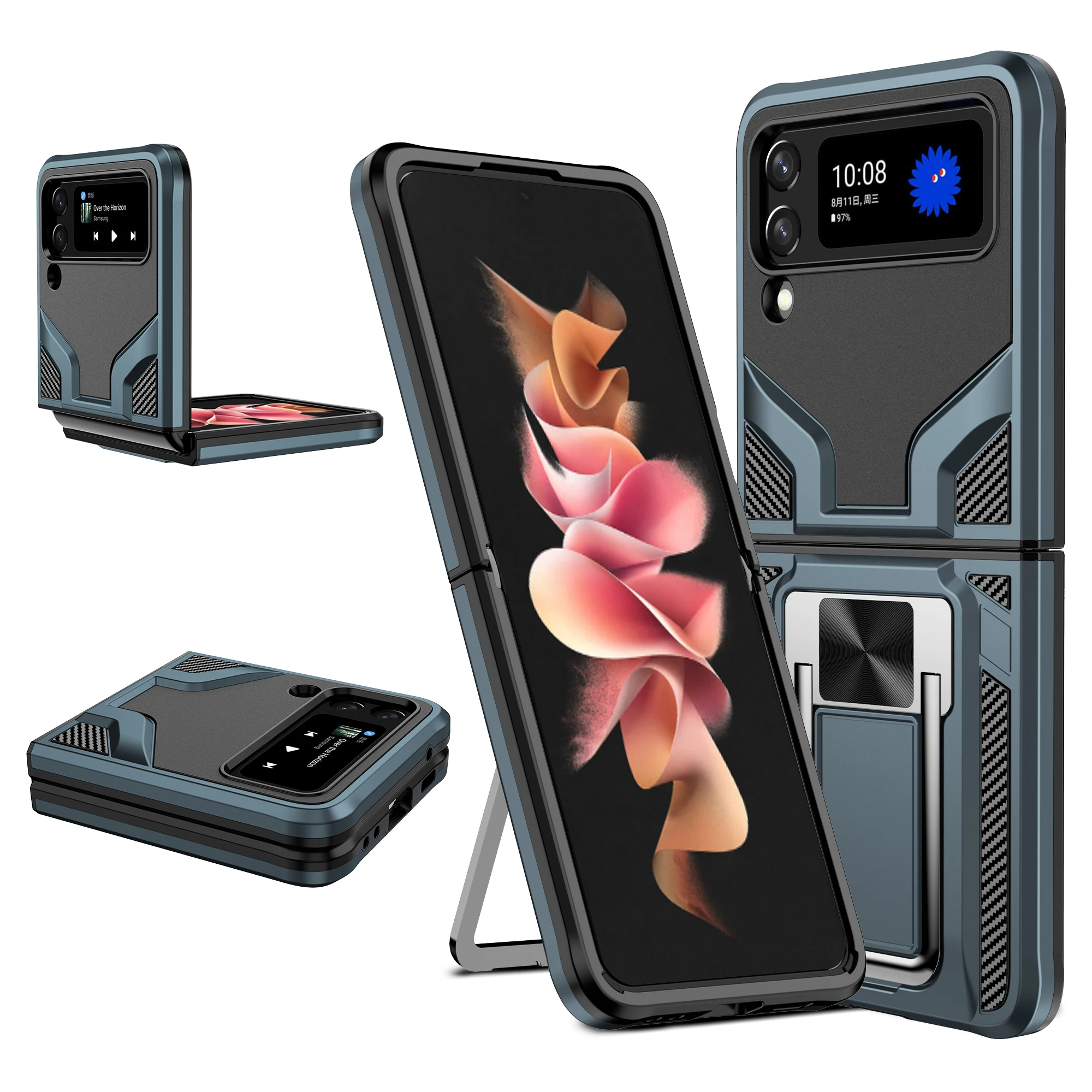 camera protection ring holder mobile cover case for galaxy z flip 3 magnetic kickstand tpu pc phone case for samsung z flip 3, 7 colors
camera protection ring holder mobile cover case for galaxy z flip 3 magnetic kickstand tpu pc phone case for samsung z flip 3, 7 colors