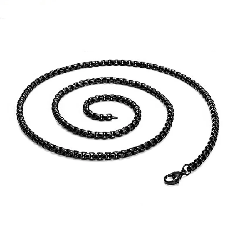 Hongtong 3mm 24 Inch 20 Inch Black 316L Necklace Mens Stainless Steel Round Pearl Box Chain Necklaces, Picture
Hongtong 3mm 24 Inch 20 Inch Black 316L Necklace Mens Stainless Steel Round Pearl Box Chain Necklaces, Picture
