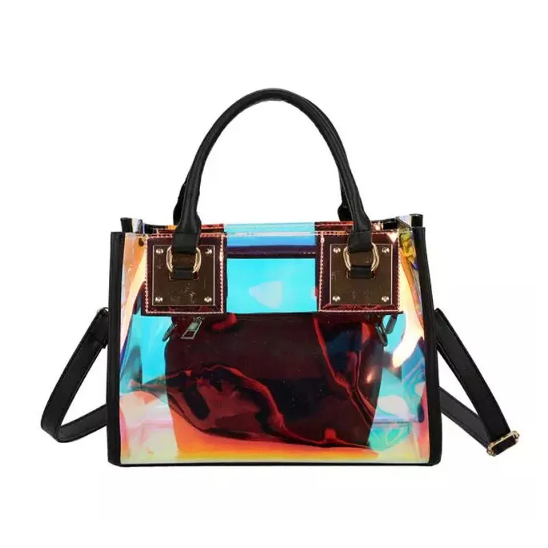 2020 fashion design holographic waterproof transparent tote bag set clear pvc jelly bags handbags women, Multiple
2020 fashion design holographic waterproof transparent tote bag set clear pvc jelly bags handbags women, Multiple