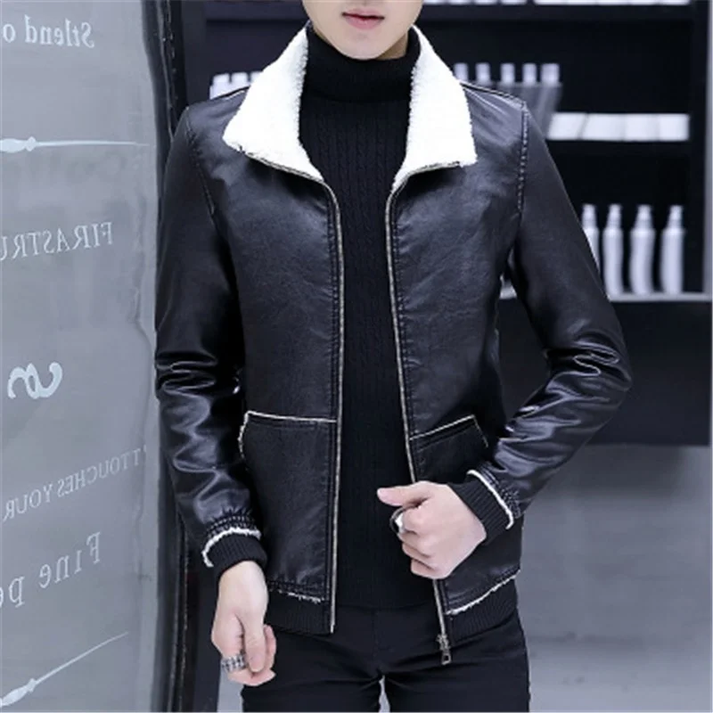 Leather Plus Size Motorbike Biker Men's Jacket Winter Solid Color Thicken Men's Jackets, Khaki/black/burgundy
Leather Plus Size Motorbike Biker Men's Jacket Winter Solid Color Thicken Men's Jackets, Khaki/black/burgundy