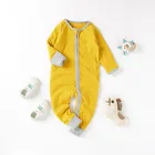 Organic Baby Hot Sale Rib Organic Cotton 2-way Zipper Baby Pajamas Wholesale
