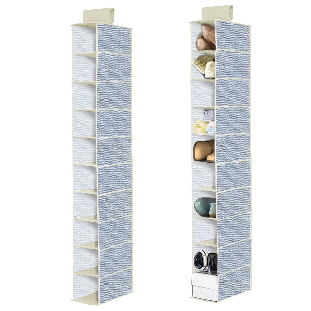 10 Shelves compartments fabric hanging closet shoe storage organizer, Blue,beige,grey,black
10 Shelves compartments fabric hanging closet shoe storage organizer, Blue,beige,grey,black