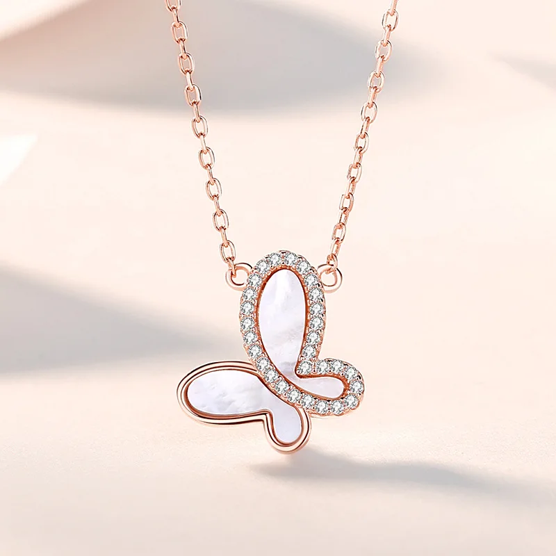 new women jewelry silver plated zircon pendant 925 sterling silver white mother of peal butterfly necklace, White gold
new women jewelry silver plated zircon pendant 925 sterling silver white mother of peal butterfly necklace, White gold