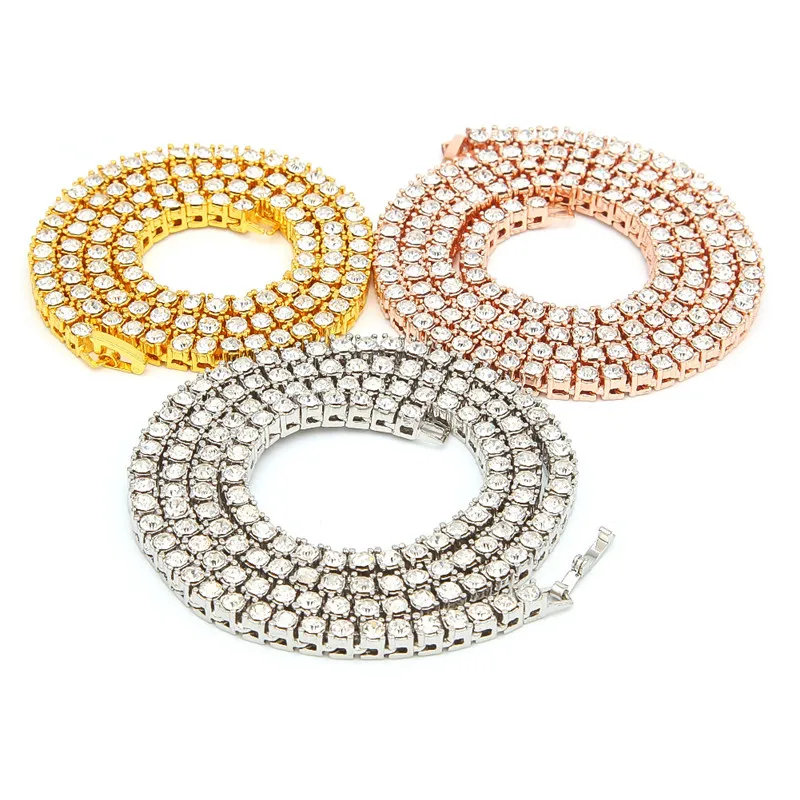 Hot Bling Silver Gold Crystal Necklace Hop Tennis Necklaces 3MM Iced Out Necklace Chain
Hot Bling Silver Gold Crystal Necklace Hop Tennis Necklaces 3MM Iced Out Necklace Chain