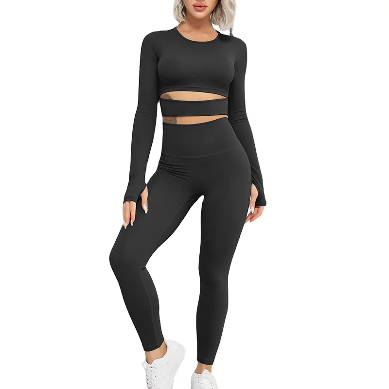 2022 Women 2 Piece Workout Sets Long Sleeve Crop Top and Pants Set Gym Clothes Activewear sets Recycled Fabric Sports Garments, Blue black grey
2022 Women 2 Piece Workout Sets Long Sleeve Crop Top and Pants Set Gym Clothes Activewear sets Recycled Fabric Sports Garments, Blue black grey