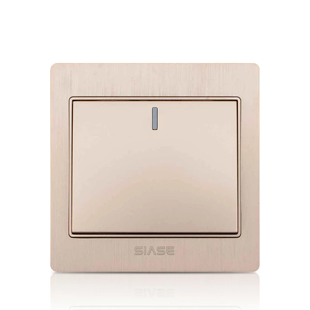 SIASE Brushed Gold PC and Anticorrosive Metal material 1 Gang 2 Way Switch