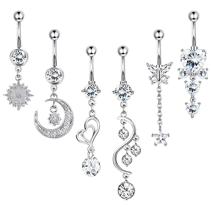 6Pcs/Set 2020 New Style Sexy Navel Piercing Jewelry CZ Stainless Steel Belly Rings Button For Girl Jewelry
6Pcs/Set 2020 New Style Sexy Navel Piercing Jewelry CZ Stainless Steel Belly Rings Button For Girl Jewelry