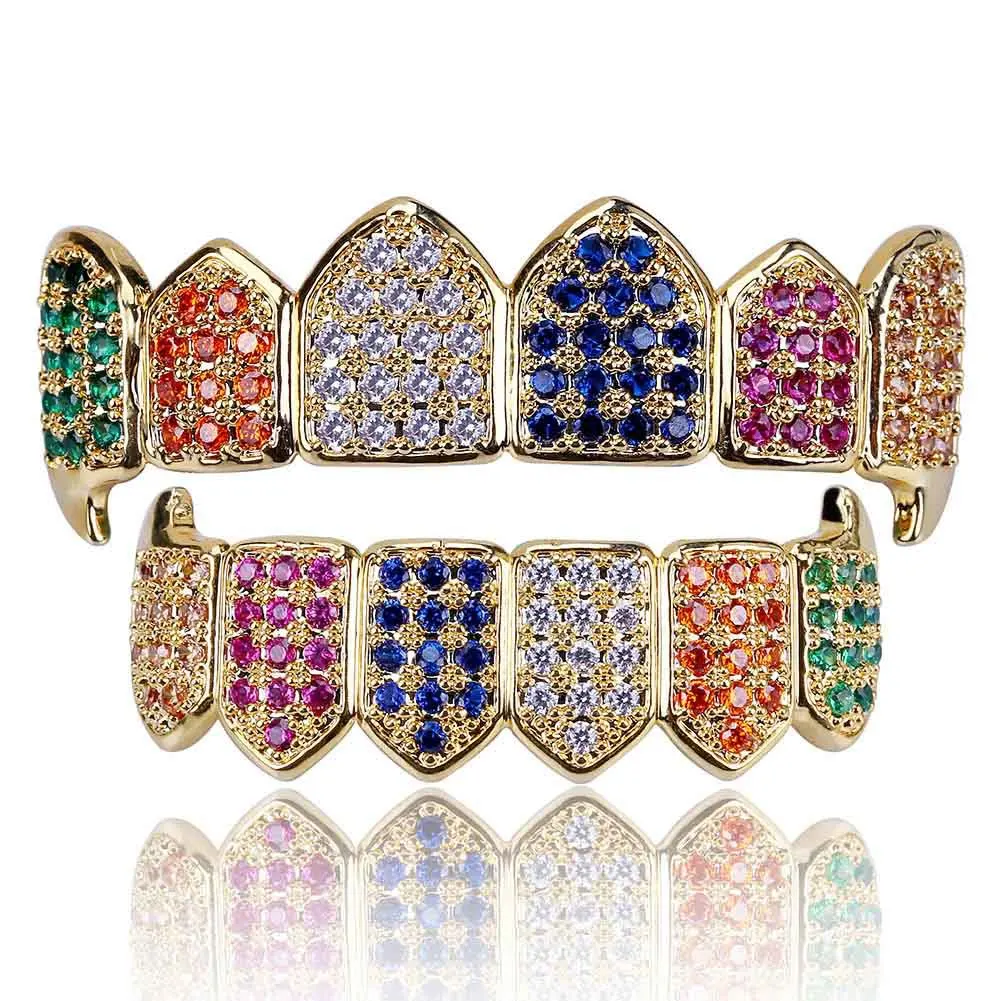 Micro Paved CZ Fashion Body Jewelry Rainbow Zircon New Design Grills Gold Punk Teeth Grillz Hip Hop Teeth
Micro Paved CZ Fashion Body Jewelry Rainbow Zircon New Design Grills Gold Punk Teeth Grillz Hip Hop Teeth