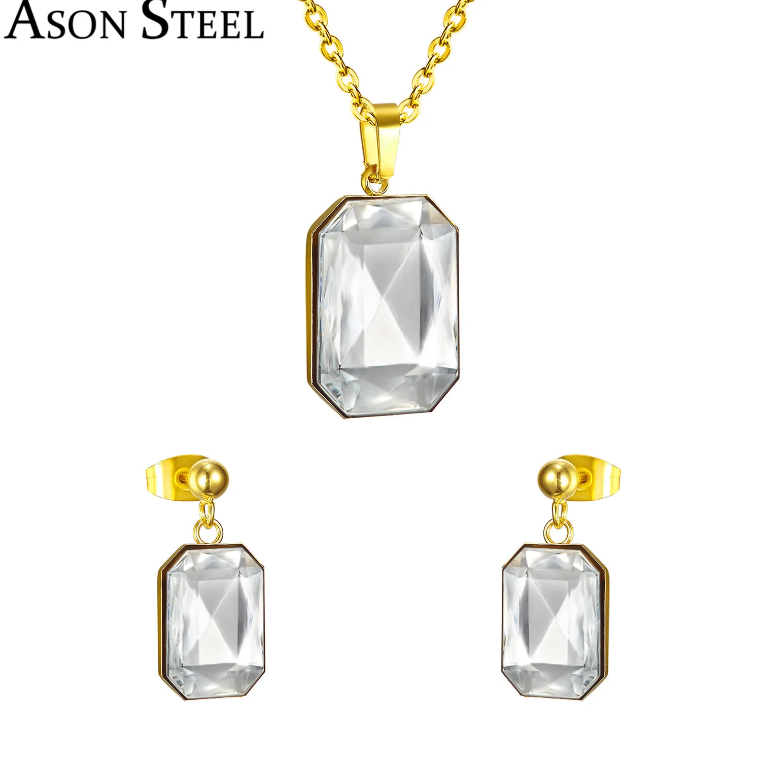 New Arrive Stainless Steel Jewelry Set 18k Gold Plated Jewelry Square trendy Cute Women Earrings And Necklace Statement Jewelry, Gold/steel
New Arrive Stainless Steel Jewelry Set 18k Gold Plated Jewelry Square trendy Cute Women Earrings And Necklace Statement Jewelry, Gold/steel