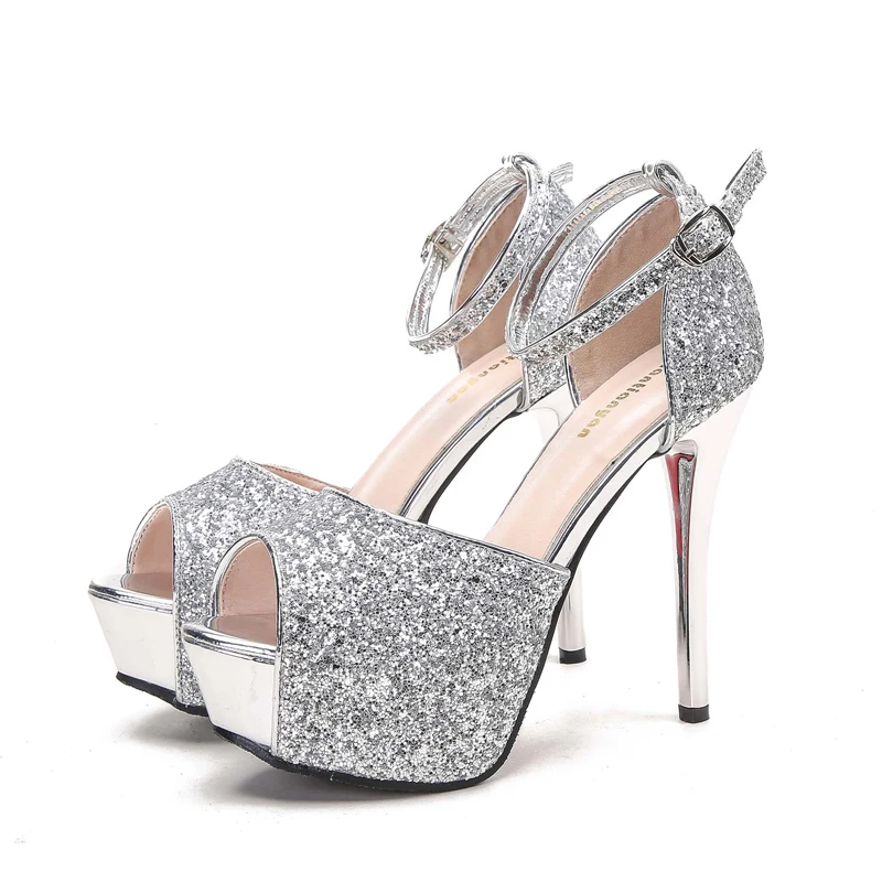 Women's shoes sequin banquet shoes fine heel fish mouth waterproof platform buckle sandals
Women's shoes sequin banquet shoes fine heel fish mouth waterproof platform buckle sandals