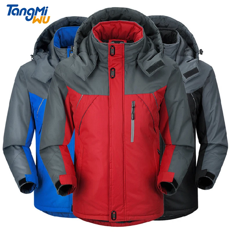 

TMW 2021waterproof winter Man's Mountaineering jacket chaqueta cortavientos men Plus velvet thickening cotton softshell jacket