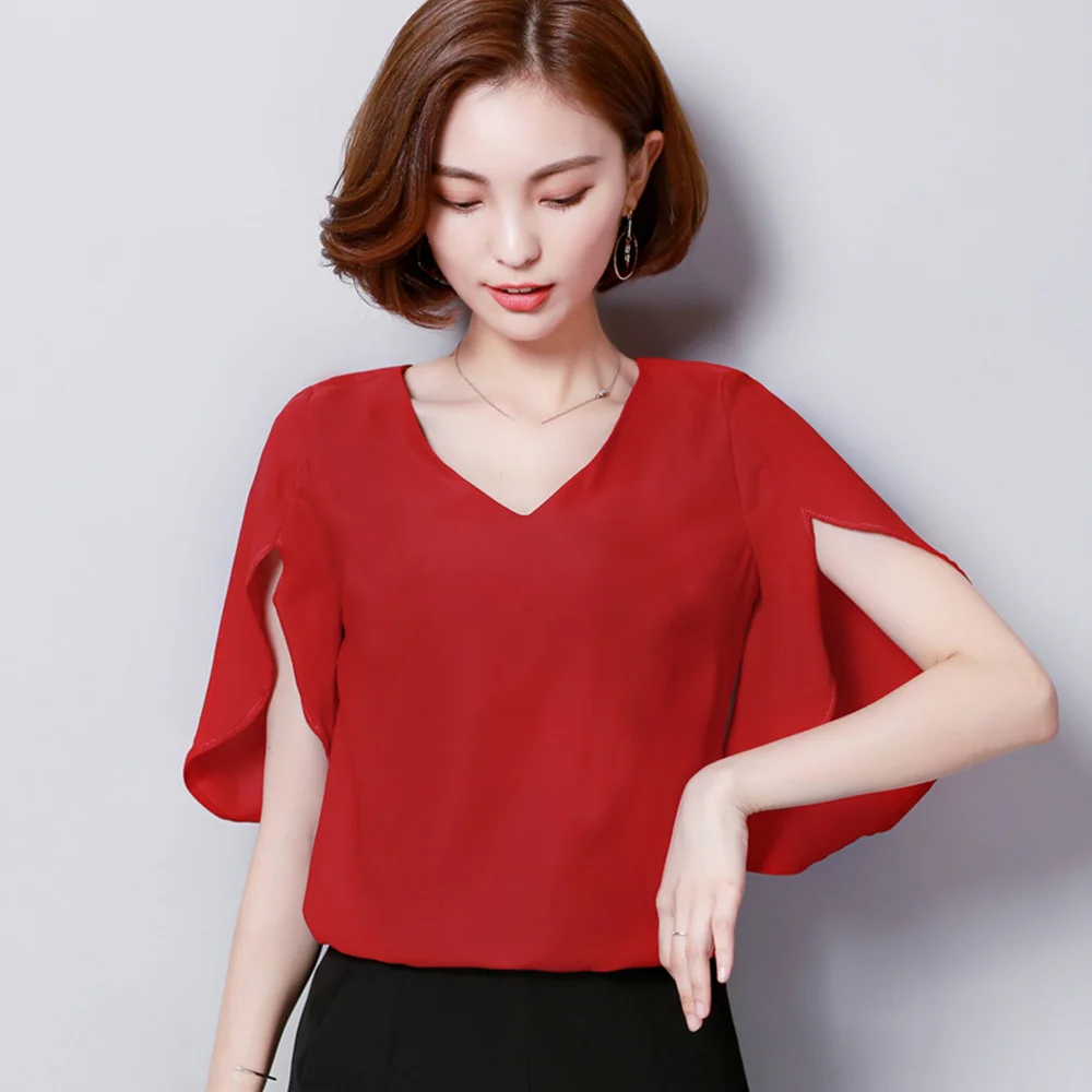 New Fashion Women Elegance Sexy Slim V-neck Loose Plus-size Falbala Sleeve Solid Color Shirt Tops T-shirt
New Fashion Women Elegance Sexy Slim V-neck Loose Plus-size Falbala Sleeve Solid Color Shirt Tops T-shirt