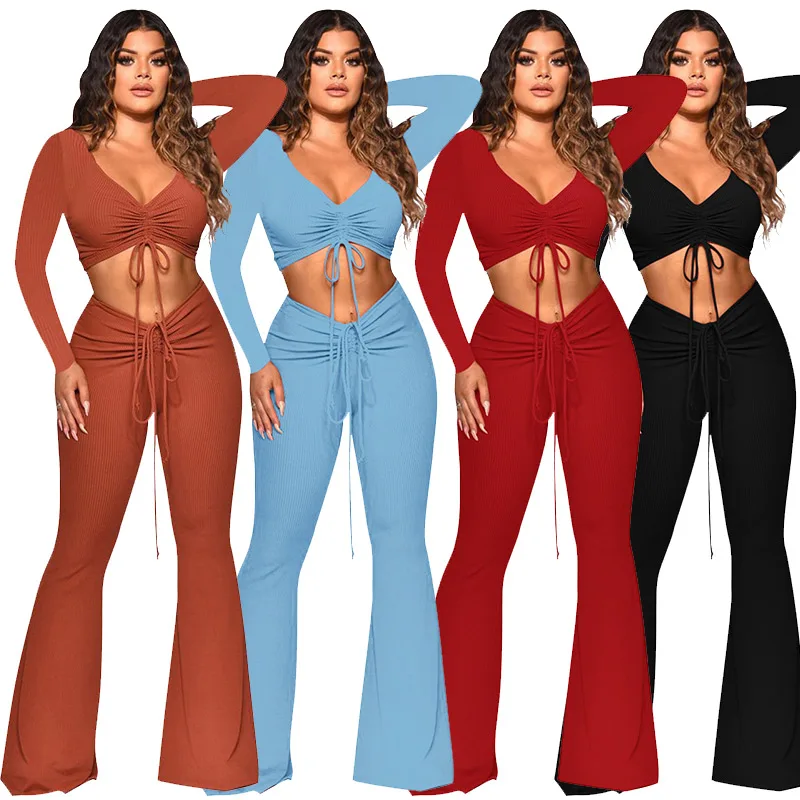 2021 Fall Fashion Woman 2 Piece Crop Top Flare Pants Outfit Set Women Clothing Plus Size Two Piece Set
2021 Fall Fashion Woman 2 Piece Crop Top Flare Pants Outfit Set Women Clothing Plus Size Two Piece Set
