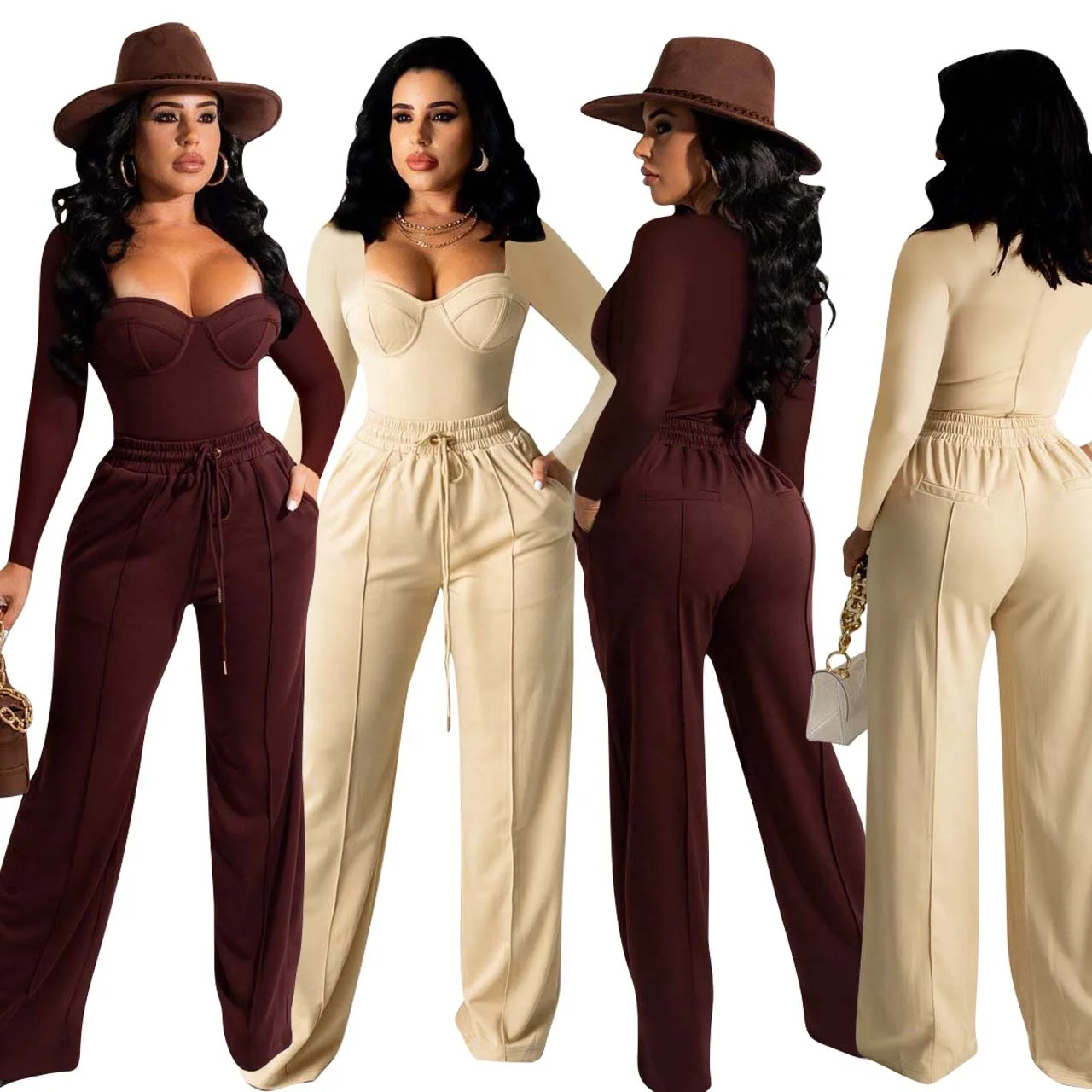 Boutique Clothing Women Premium Quality Wide Sweat pant Long Sleeve Slim Crop Top 2 Piece Fall Set Women
Boutique Clothing Women Premium Quality Wide Sweat pant Long Sleeve Slim Crop Top 2 Piece Fall Set Women