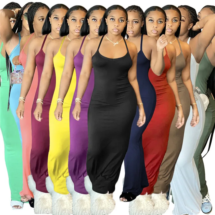 Women Spaghetti Strap Sleeveless Tank Long Dress for Active Fashion Slim Solid Beach Holiday Maxi Dresses Outfits, As picture
Women Spaghetti Strap Sleeveless Tank Long Dress for Active Fashion Slim Solid Beach Holiday Maxi Dresses Outfits, As picture