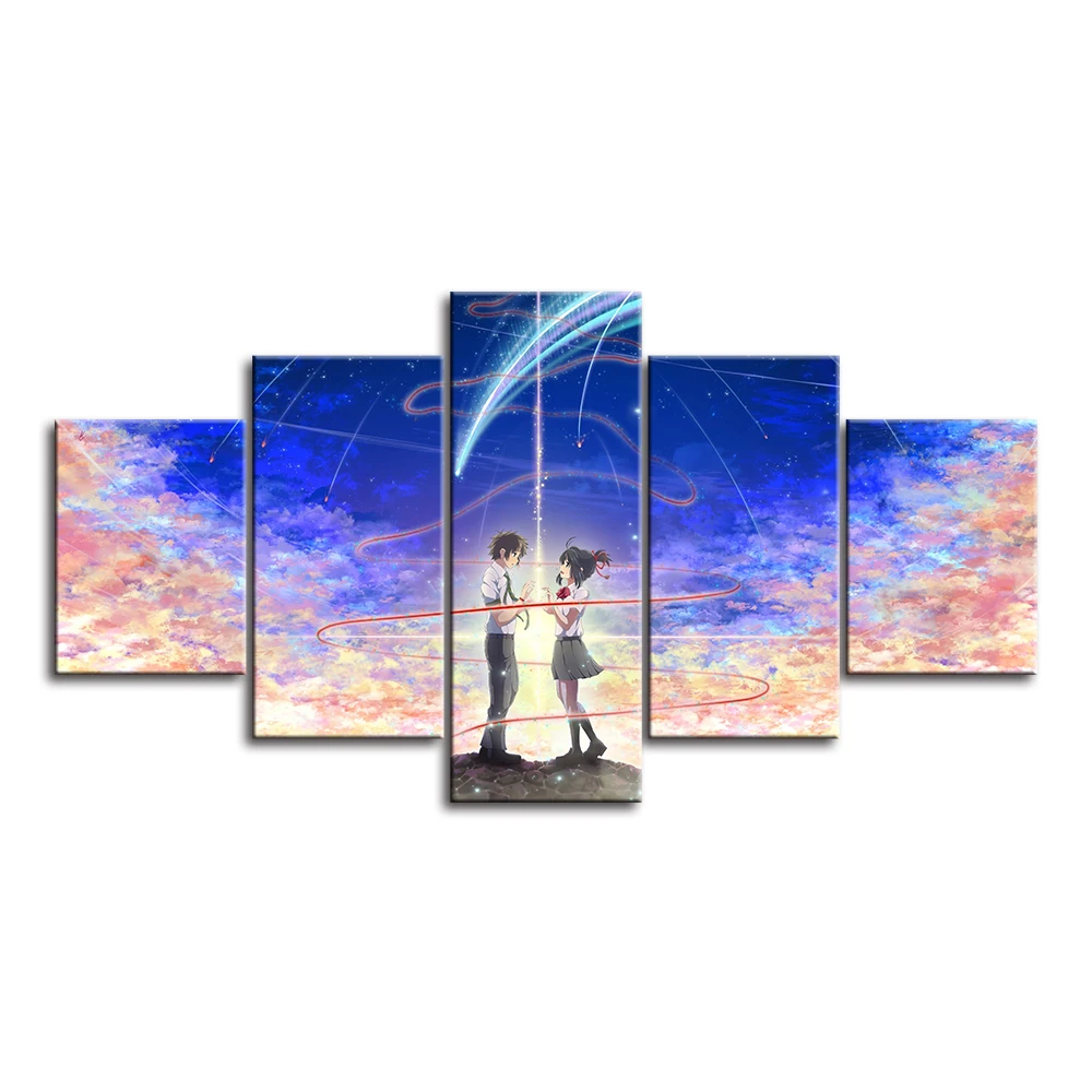 Home Decor Modular Pictures 5 Piece Animation Your Name Canvas Printed Posters Bedside Background Painting Wall Artwork Frame
Home Decor Modular Pictures 5 Piece Animation Your Name Canvas Printed Posters Bedside Background Painting Wall Artwork Frame