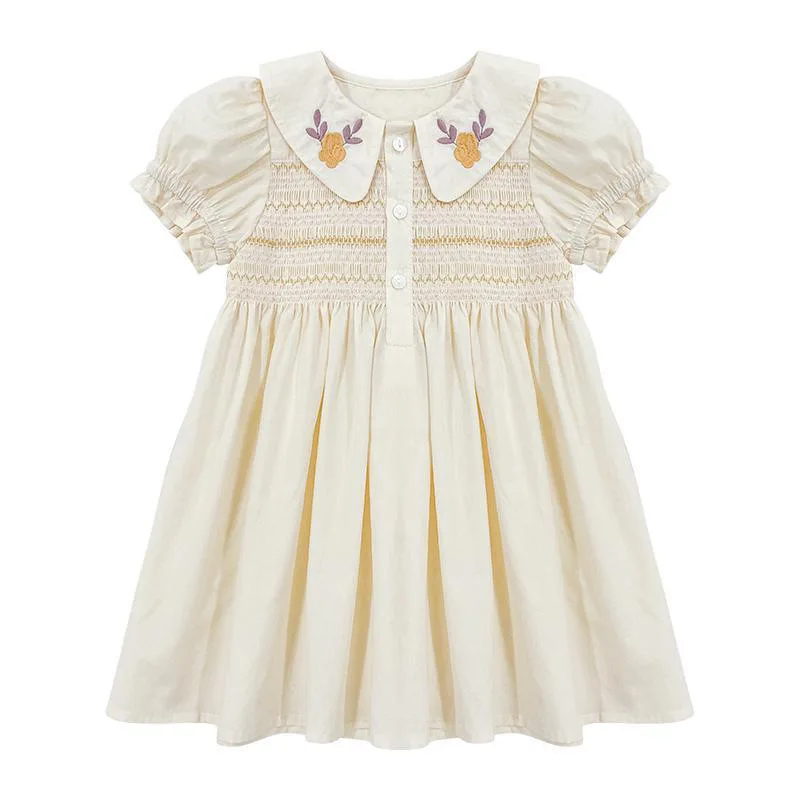 Baby Clothes Summer Kids Bishop Smocked Floral Sundress Embroidered Collar Cute Girls Casual Dresses, Picture shows
Baby Clothes Summer Kids Bishop Smocked Floral Sundress Embroidered Collar Cute Girls Casual Dresses, Picture shows