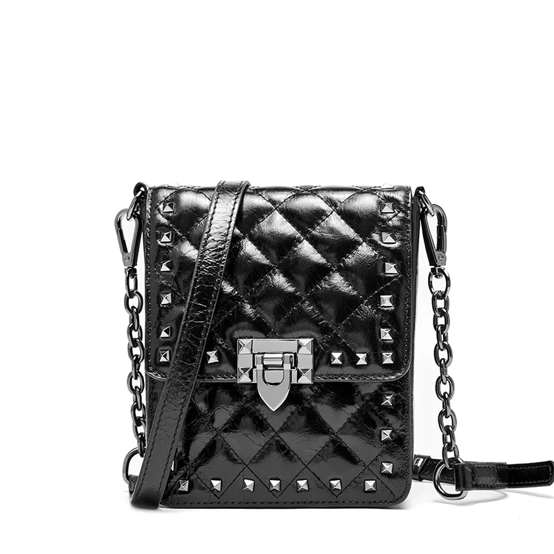 2020 fashion plaid rivets genuine leather mini handbags ladies chain shoulder sling bags for women girls
2020 fashion plaid rivets genuine leather mini handbags ladies chain shoulder sling bags for women girls