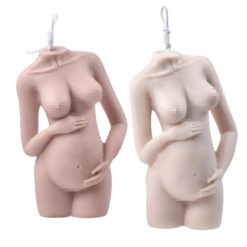 2021 Artistic Silicone Pregnant Woman Body Candle Mold For Home Table Candle Crafts Work, As picture