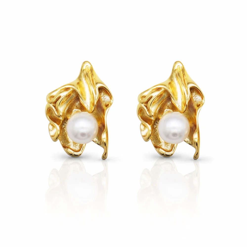 Chris April Trendy 925 sterling silver 18k gold plated chic shell pearl stud earrings for women
Chris April Trendy 925 sterling silver 18k gold plated chic shell pearl stud earrings for women