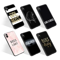 

Custom print Boss Girl Lady Black TPU Phone Case shockproof Cover for Samsung A30 A50 A70 Back cover for iPhone 7 8 XS 11