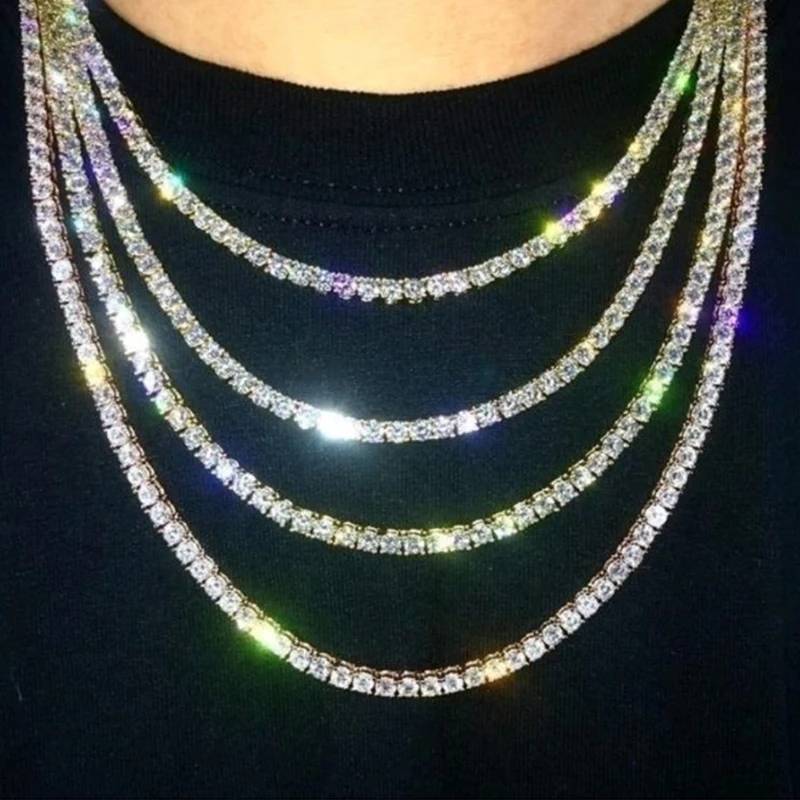 Top Quality Stainless Steel Jewelry Tennis Chain Necklace Hip Hop Bling Diamond Necklace
Top Quality Stainless Steel Jewelry Tennis Chain Necklace Hip Hop Bling Diamond Necklace
