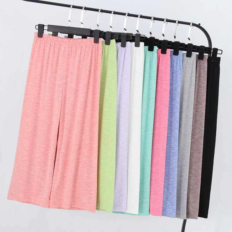 Japanese summer new female shorts cropped pants cotton multicolor large size stretch bamboo cotton home pants loose wide leg pan, Multi colors 
Japanese summer new female shorts cropped pants cotton multicolor large size stretch bamboo cotton home pants loose wide leg pan, Multi colors