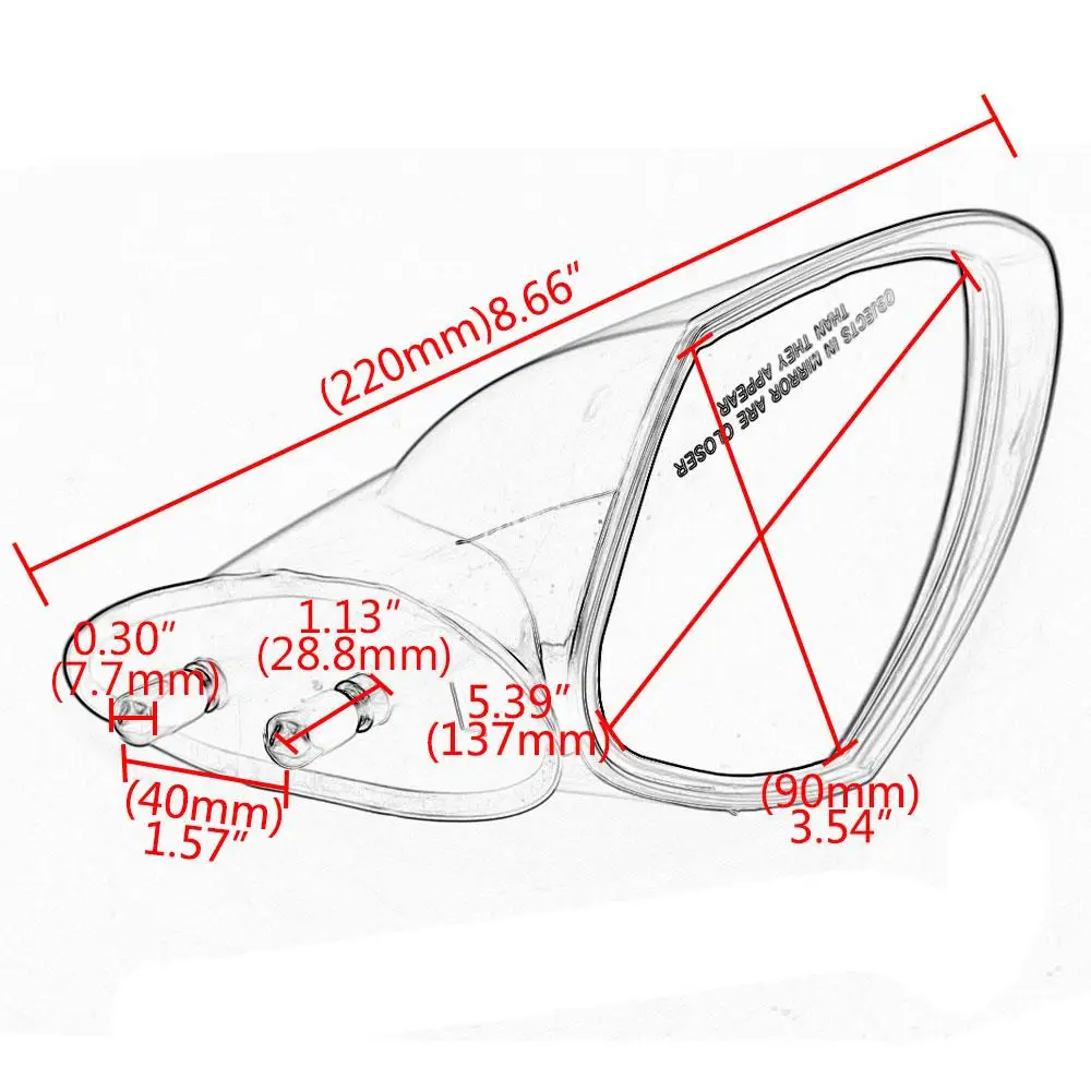 Motorcycle Mirror Motorboat Rearview Side Mirror For Yamaha WaveRunner VX 110 Deluxe Cruiser Sport 05-09 EX Series