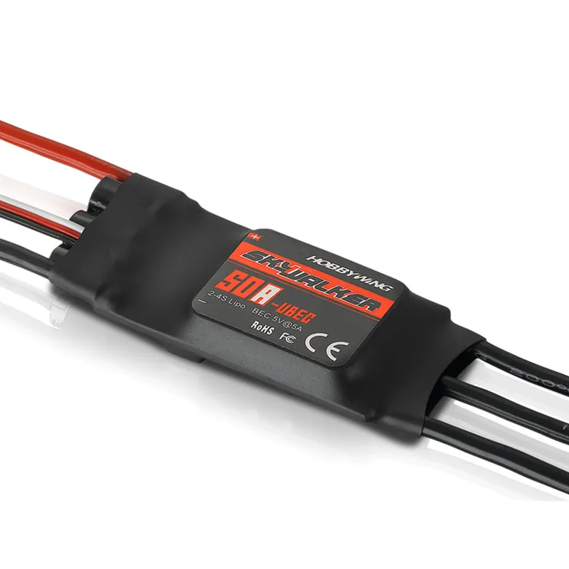Hobbywing Skywalker 2-4S 50A UBEC Brushless ESC With 5V/5A BEC For RC Airplane Models
Hobbywing Skywalker 2-4S 50A UBEC Brushless ESC With 5V/5A BEC For RC Airplane Models