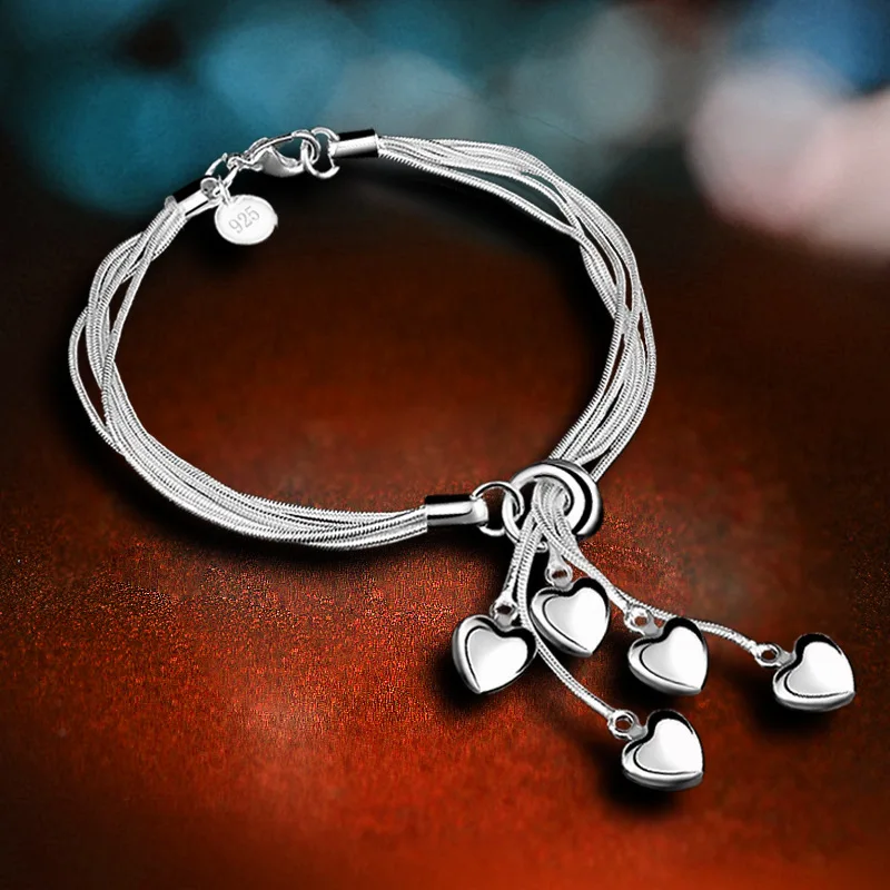 Fashion Silver Plated Heart Bracelet Tassel Multi Layered Chain Bracelet Women, Gold
Fashion Silver Plated Heart Bracelet Tassel Multi Layered Chain Bracelet Women, Gold