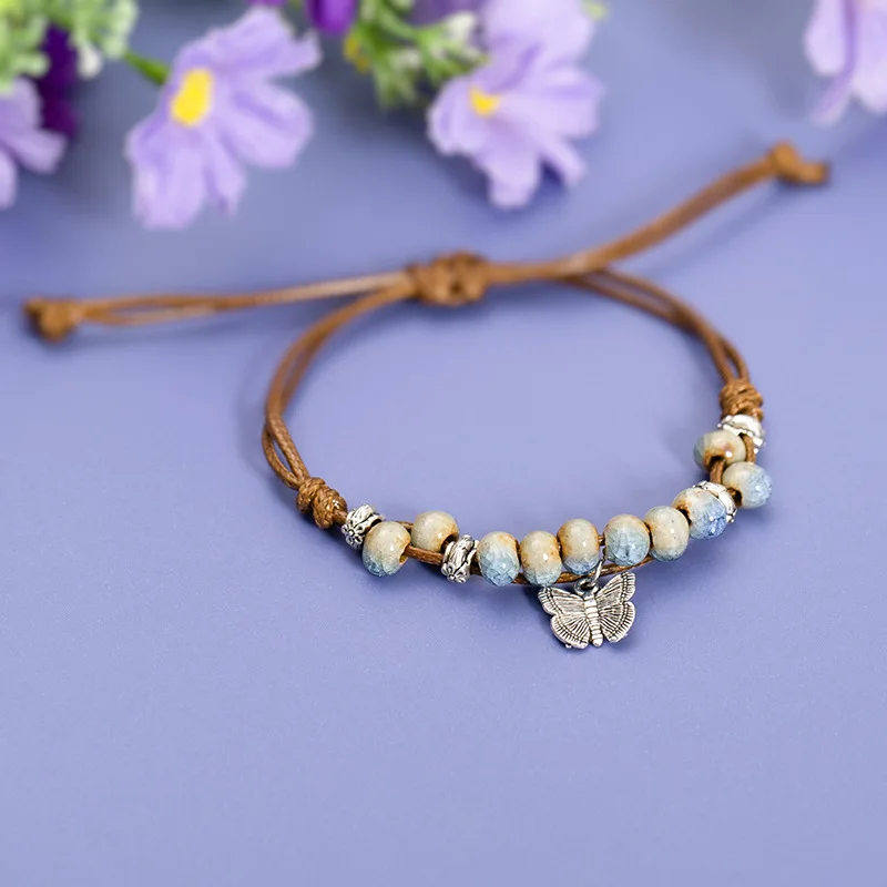 Handmade Braided String butterfly retro national wind woven Adjustable Bracelet For Women
Handmade Braided String butterfly retro national wind woven Adjustable Bracelet For Women