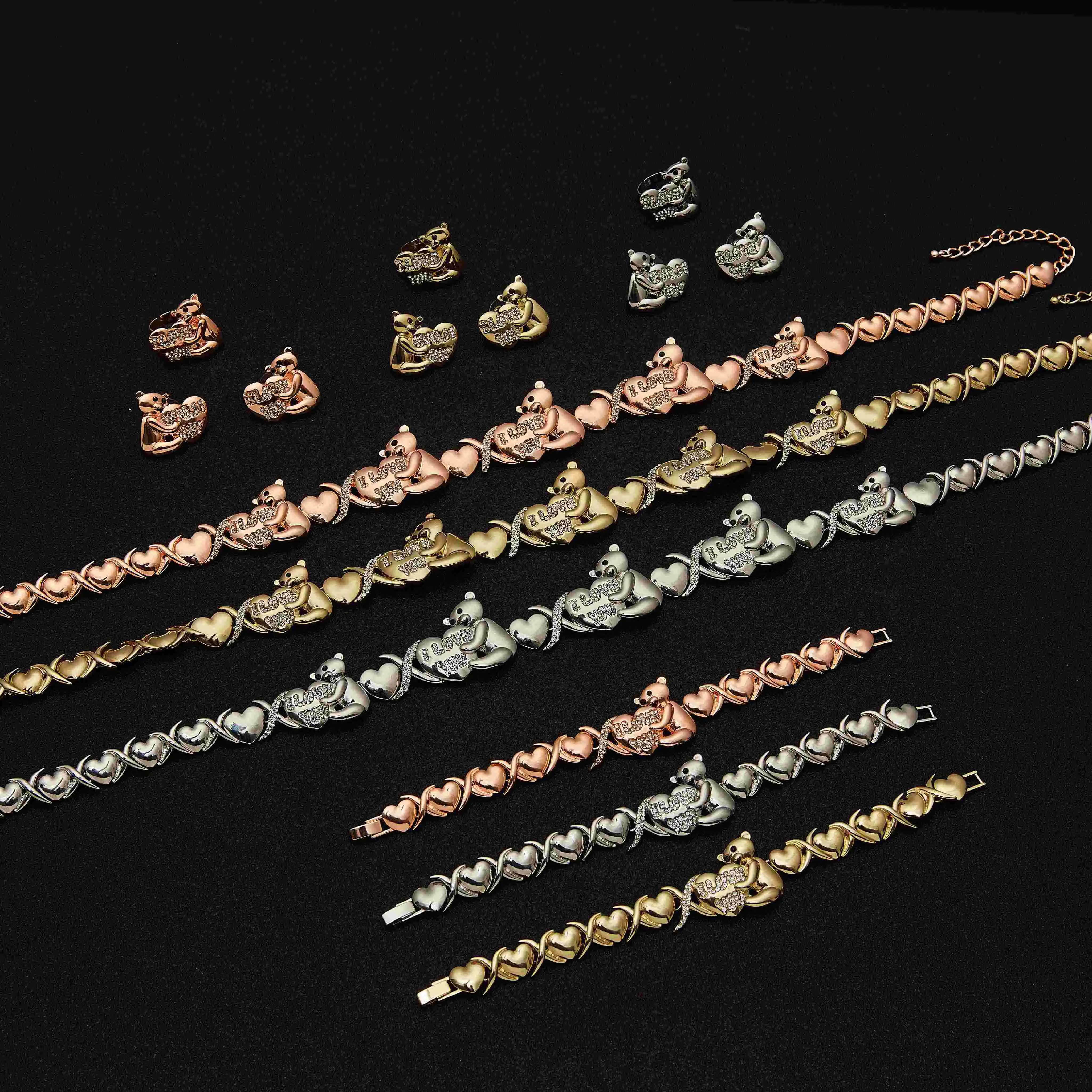 2021 Teddy Bear Shaped Latest Gold Plated Rhinestone Best Quality Women's Jewelry Sets Women Necklace Set, Multi color
2021 Teddy Bear Shaped Latest Gold Plated Rhinestone Best Quality Women's Jewelry Sets Women Necklace Set, Multi color