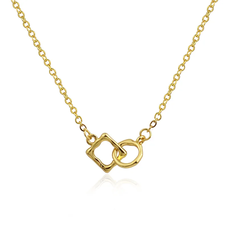 Fashion Geometric Double Ring Square Golden Thick Circle Necklace lock-in Clavicle Chain Necklace Women Jewelry Choker Girl Gift, Gold,silver
Fashion Geometric Double Ring Square Golden Thick Circle Necklace lock-in Clavicle Chain Necklace Women Jewelry Choker Girl Gift, Gold,silver