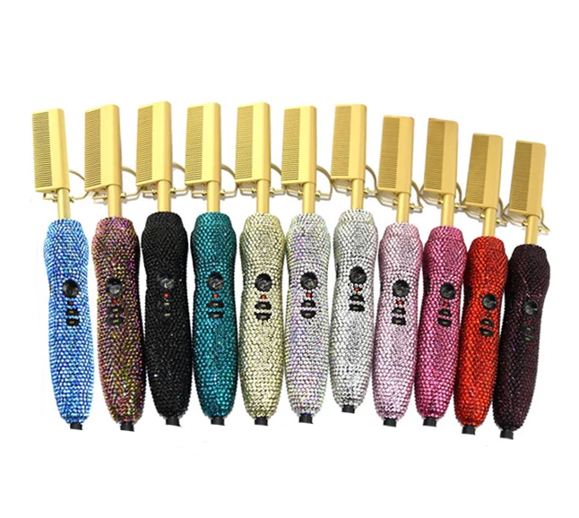 Hair Curling Brush Ceramic Electric Hair Straightener with Bling Hair Brush Heating Temperature Electric Rolling Brushes, White/ black/pink/blue/purple/silver
Hair Curling Brush Ceramic Electric Hair Straightener with Bling Hair Brush Heating Temperature Electric Rolling Brushes, White/ black/pink/blue/purple/silver