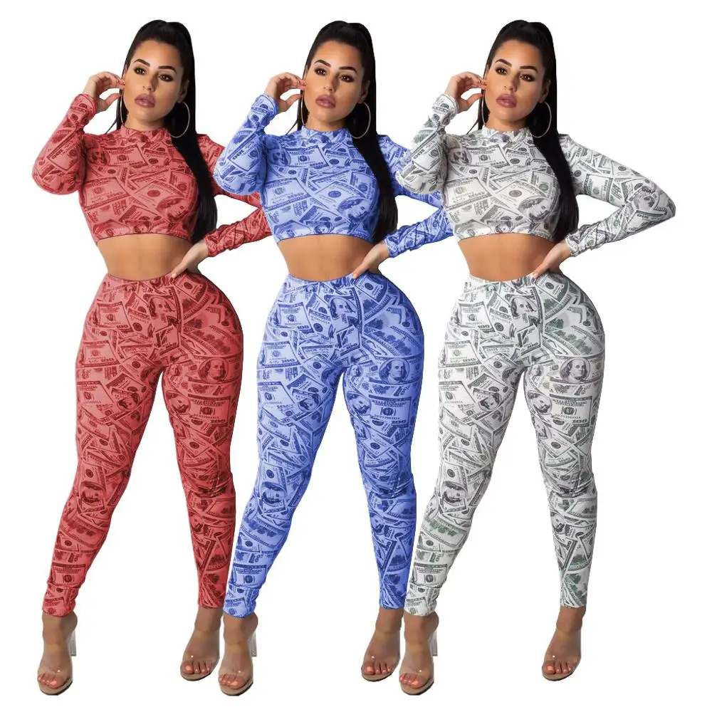 Wholesale new arrival autumn print long sleeve pant two piece crop set women clothing
Wholesale new arrival autumn print long sleeve pant two piece crop set women clothing