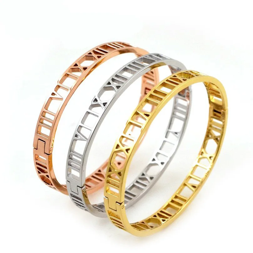 New Hollow Tarot Cutting Numeral Titanium Roman Number Bracelet Golden Silver Couple Stainless Steel Ethnic Bracelets Bangle
New Hollow Tarot Cutting Numeral Titanium Roman Number Bracelet Golden Silver Couple Stainless Steel Ethnic Bracelets Bangle