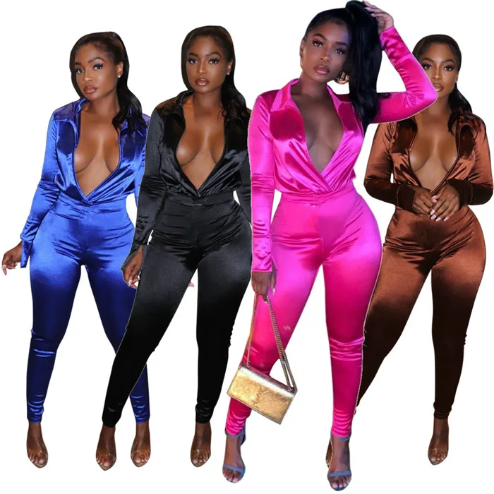 W510-women fashion clothing sexy deep v neck satin jumpsuit with long pants lounge set clothing women, Picture shown
W510-women fashion clothing sexy deep v neck satin jumpsuit with long pants lounge set clothing women, Picture shown