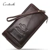 drop ship contact's wholesale fashion genuine leather multi card organizer rfid blocking men leather clutch wallet with pattern