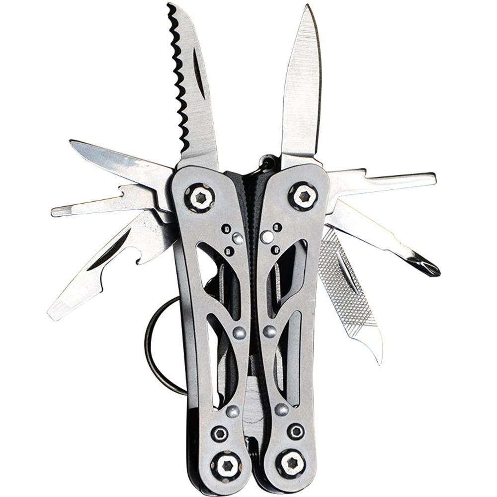 

Outdoor camping survival tools multitool tactical pliers stainless steel edc multi tool, Silver/black