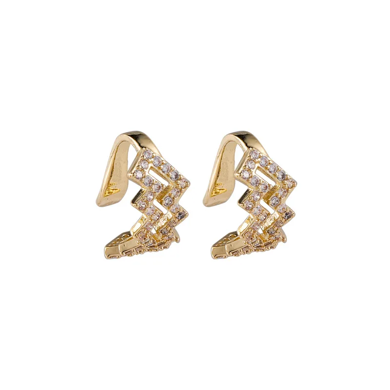 JUHU Retro Fashion Double Wave Ear Clip Japan And South Korea Pop Temperament Trend Lightning Ripple Micro Earrings
JUHU Retro Fashion Double Wave Ear Clip Japan And South Korea Pop Temperament Trend Lightning Ripple Micro Earrings