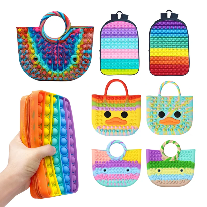 Custom shape Durable Rainbow Push Bubble Pencil Storage Bag Pouch School Silicone Pencil Case Sensory Toy Pencil Bag, Customizable
Custom shape Durable Rainbow Push Bubble Pencil Storage Bag Pouch School Silicone Pencil Case Sensory Toy Pencil Bag, Customizable