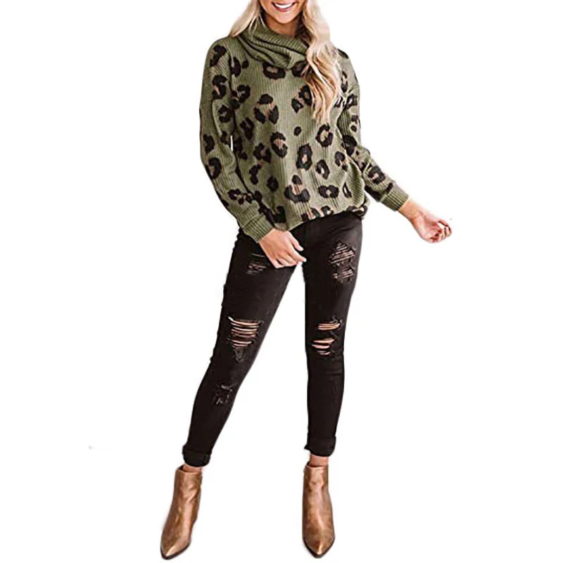 Wholesale Fashion Casual Leopard Print Long Sleeve Sweatshirts Cowl Neck Raglan Blouse Tops for Women
Wholesale Fashion Casual Leopard Print Long Sleeve Sweatshirts Cowl Neck Raglan Blouse Tops for Women