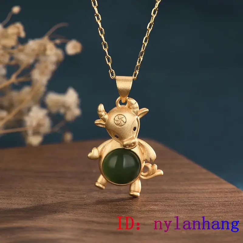 Green Jade Cattle Pendant Fashion Amulet Necklace Women 925 Silver Jewelry Gifts Chalcedony Charm Gemstone Zircon Crystal
Green Jade Cattle Pendant Fashion Amulet Necklace Women 925 Silver Jewelry Gifts Chalcedony Charm Gemstone Zircon Crystal