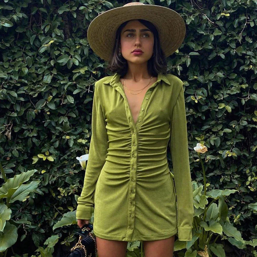 Spring Long Sleeve Velvet Botton Bodycon Mini Dress Women Casual Streetwear Elegant Shirt Dress Lady Fashion C13561, Can follow customers' requirements
Spring Long Sleeve Velvet Botton Bodycon Mini Dress Women Casual Streetwear Elegant Shirt Dress Lady Fashion C13561, Can follow customers' requirements
