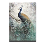 Support customization 3D Peacock Artwork Large Vertical Wall Art Animal wall living room decor painting