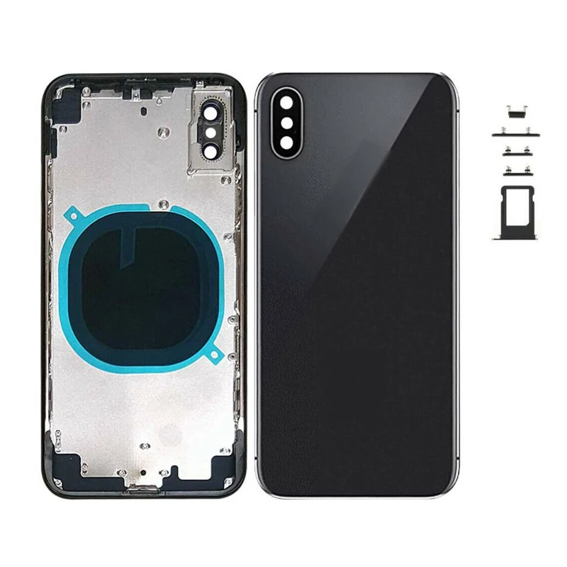Back Housing with Middle Frame For iPhone X XS Max Full Mobile Phone Housing Cover Glass Chassis Rear Door Replacement, Black white gold
Back Housing with Middle Frame For iPhone X XS Max Full Mobile Phone Housing Cover Glass Chassis Rear Door Replacement, Black white gold